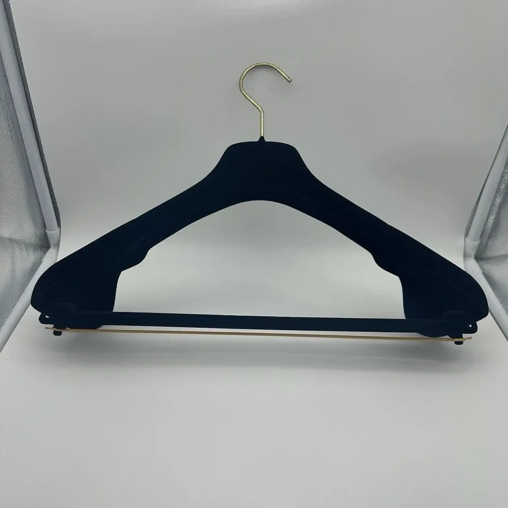 Versace Black Velvet Suit Coat Hanger Gold Logo Luxury Designer
